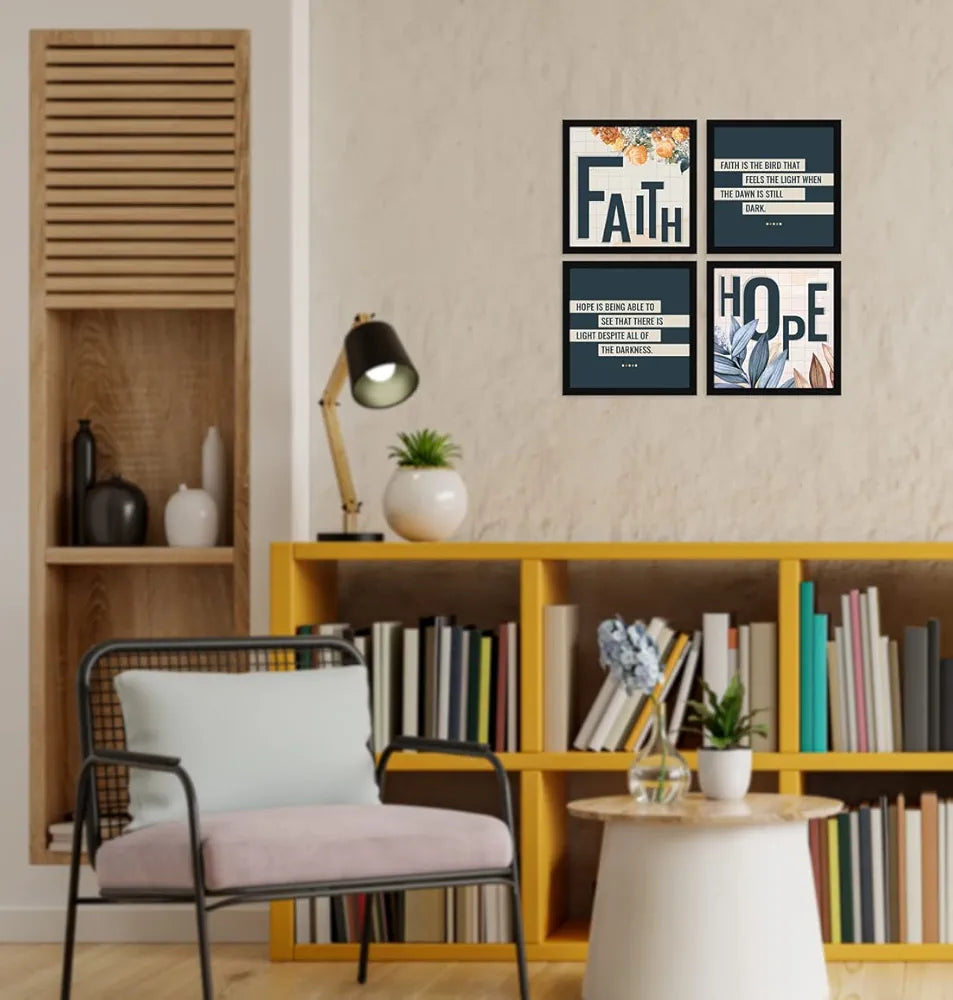 ArtX Paper Motivational Quotes Hope Faith Wall Frame Art Painting Set ...