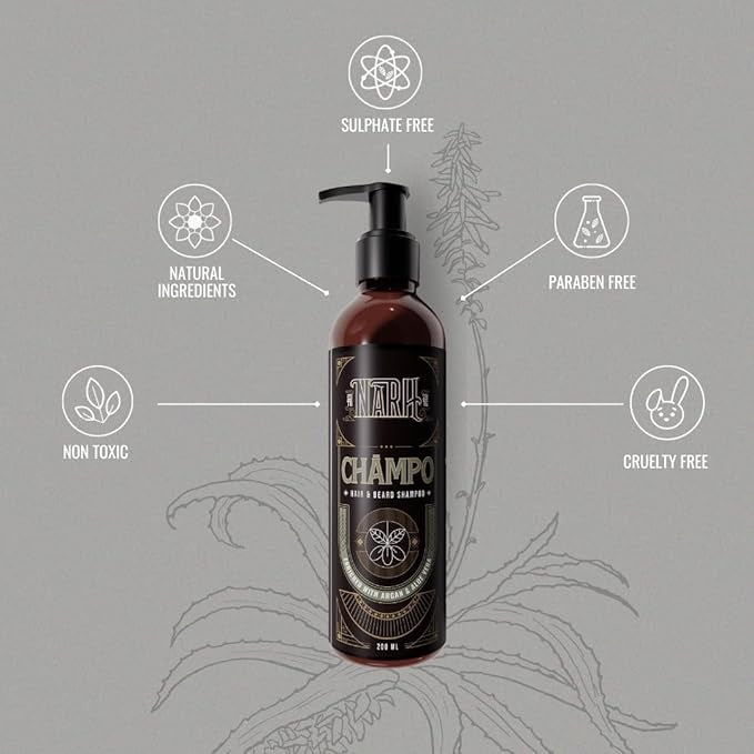 Narh Champo Argan Oil & Aloe Vera Beard & Hair Shampoo - 200 ml