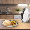 Kuber Industries Stainless Steel Dining Plate Set of 4 Blunt Edges Deep Base Glossy Finish