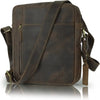 Hunter Leather 10”Inch Multi Pocket Crossbody Messenger Bag For Men | Brown