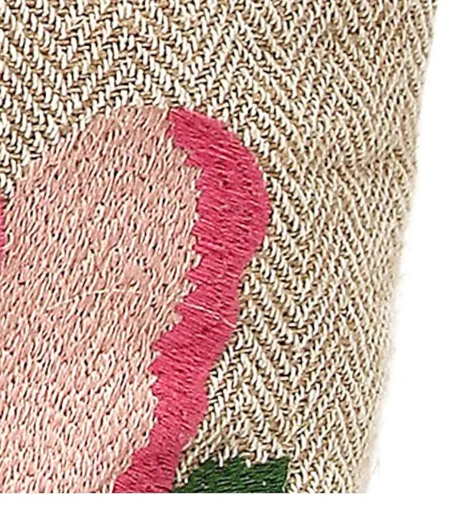 Astrid Embroidered Floral Jute Tote Bag for Women and Girls