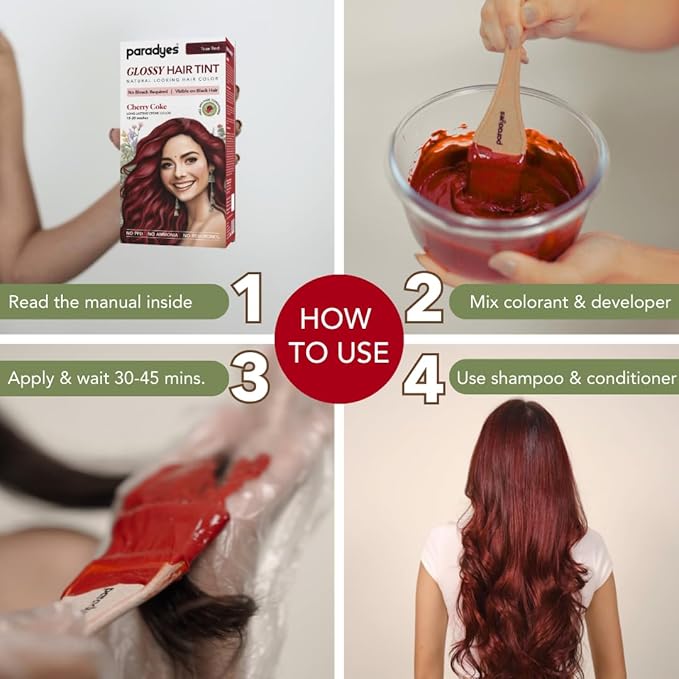 Paradyes No Bleach Cherry Coke Glossy Hair Tint - 160 Gms | 6.6 True Red