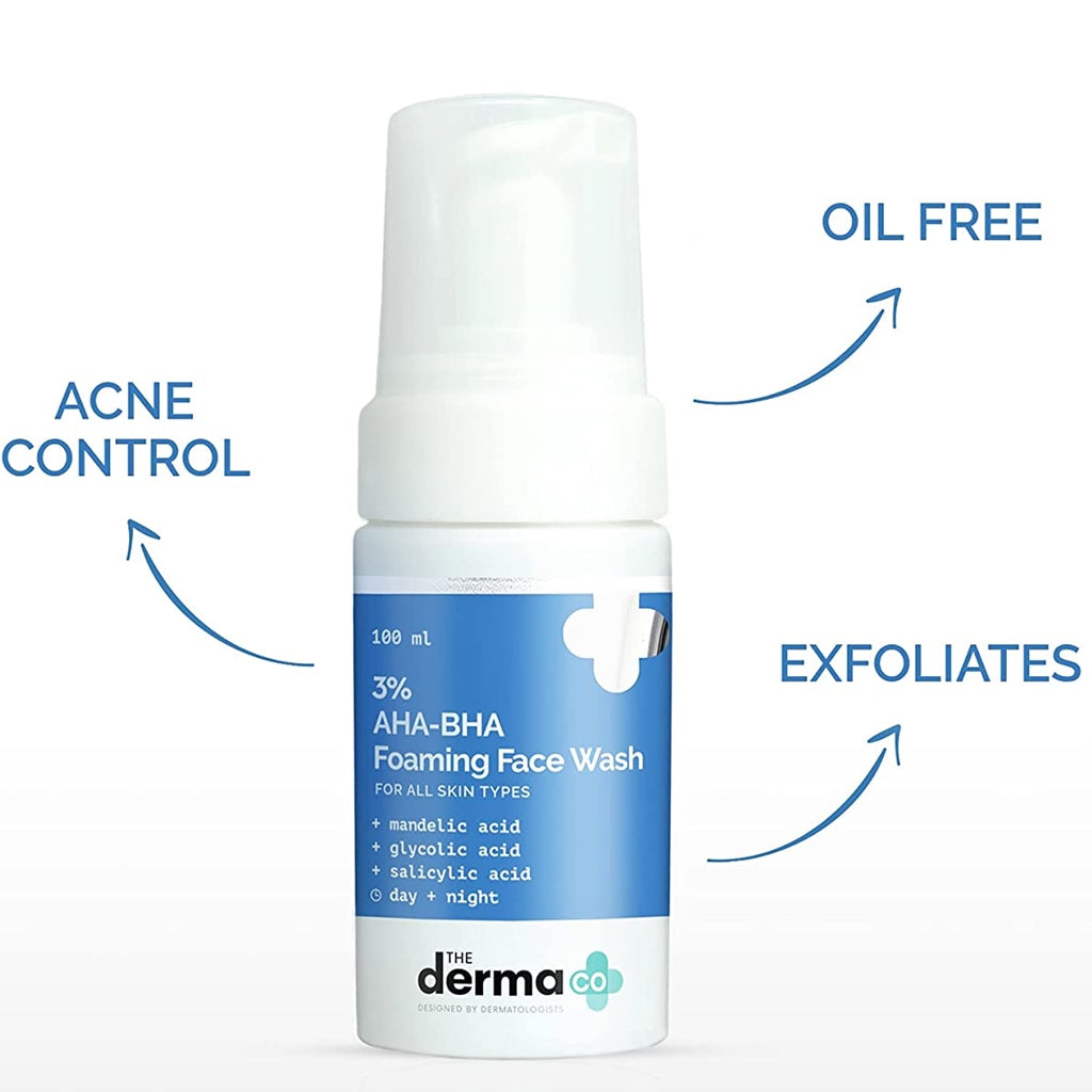 The Derma Co 3% AHA-BHA Foaming Face Wash - 100 ml