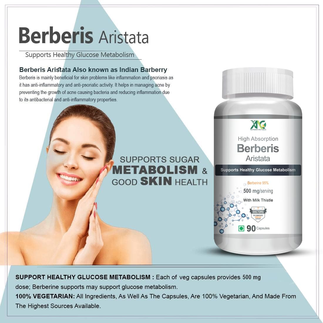 ANC Herbal Berberis Berberine Capsules - 90 caps - DesiPick