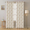 Urban Space Cotton Floral Curtains for Door Set of 2 with Eyelets and Tieback(Colour Calico Red)