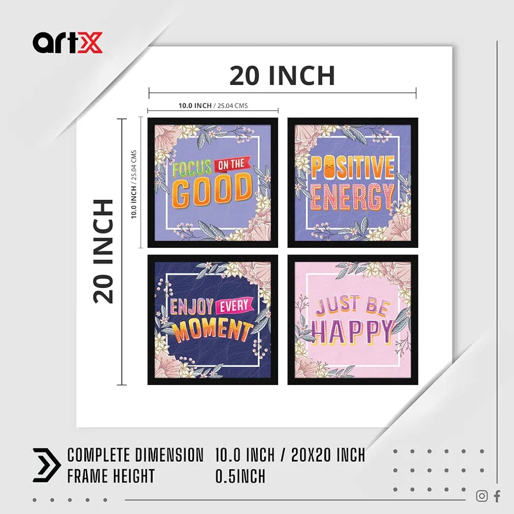 ArtX Paper Motivational Quotes AXJ00139-MOT Be Happy Wall Art Painting ...