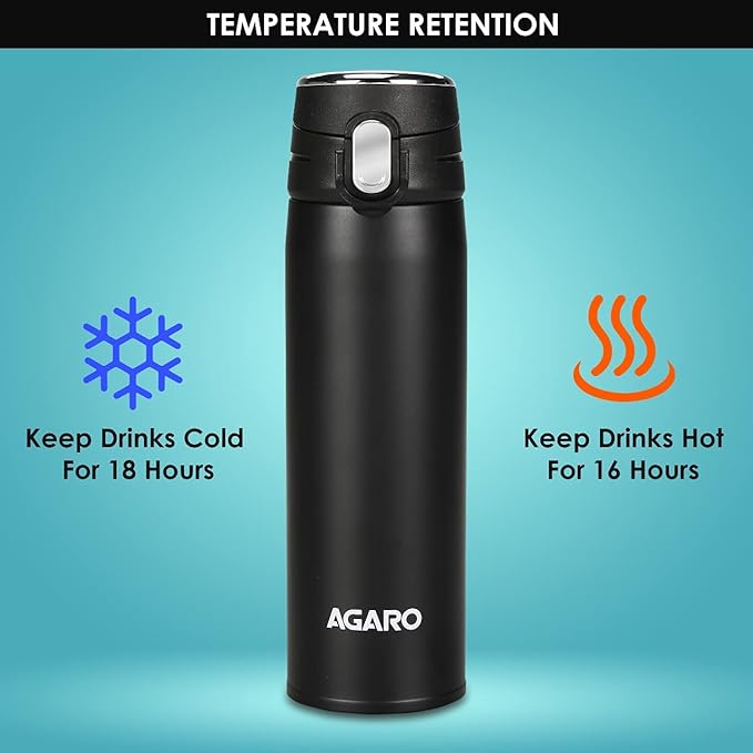 Agaro Galaxy Stainless Steel Vacuum Flask 500 ml | Dual Insulation with Copper Coating