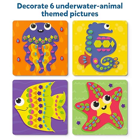 Skillmatics Art Activity Fun with Foam Underwater Animals No Mess Sticker Art for Kids Craft Kits Diy Activity