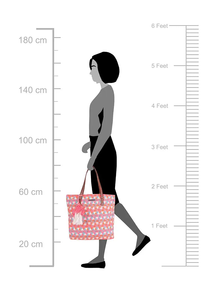 Astrid Handmade Macrame Flap Over Sling Bag For Girls And Women Colour Peachy White Triangles
