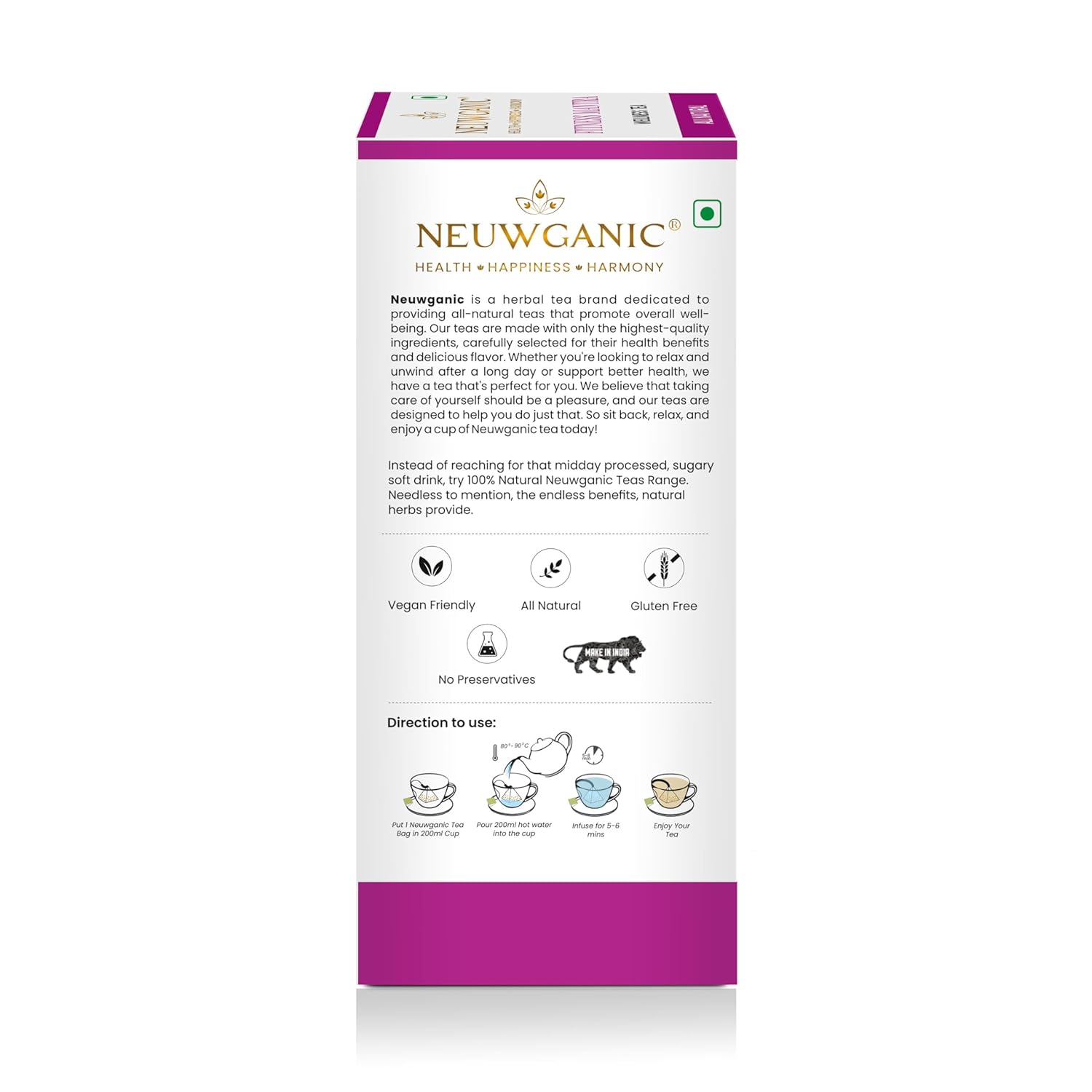 Neuwganic - Fitness Mantra Wellness Tea Bags - 50 Grams - 25 Pyramid Tea Bags