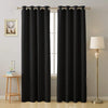 Cloth Fusion Plain Blackout Door Curtains 7 Feet Long Set of 2 Black Colour