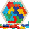 Kidology Wooden Hexagon Puzzle for Kid Adults Multicolor