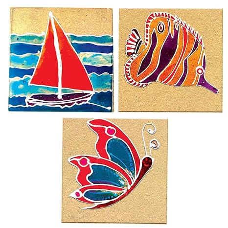 Toykraftt Glass Painting Kit For Kids Art And Craft Activity For Kids Glass Painting Acrylic Coasters