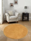 Saral Home Neo Shaggy Yarn Anti-Skid Round Mats Colour Glod
