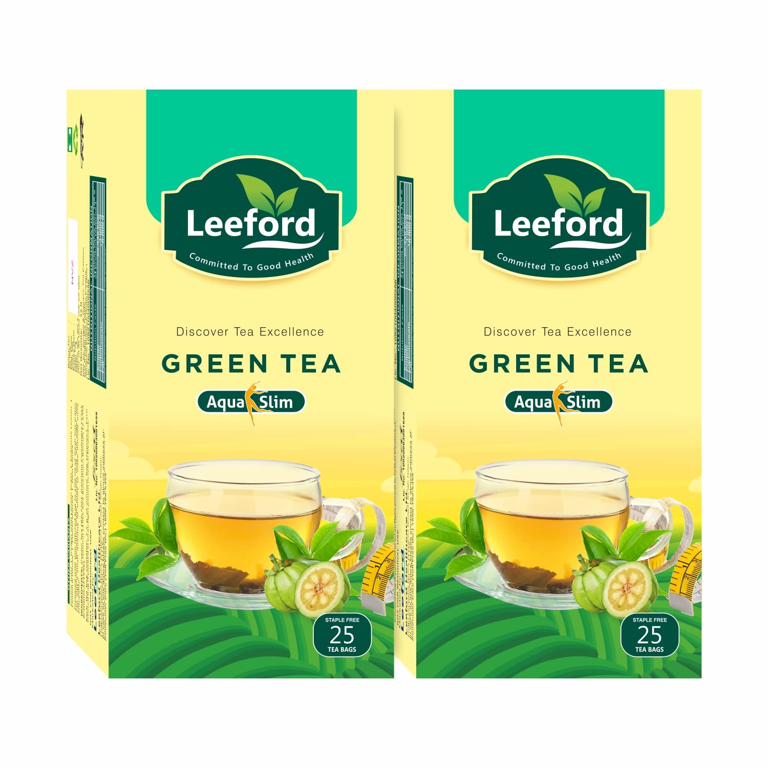 Leeford Green Tea Aqua Slim for Weight Loss - 25 bags (Pack of 2)