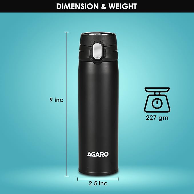 Agaro Galaxy Stainless Steel Vacuum Flask 500 ml | Dual Insulation with Copper Coating