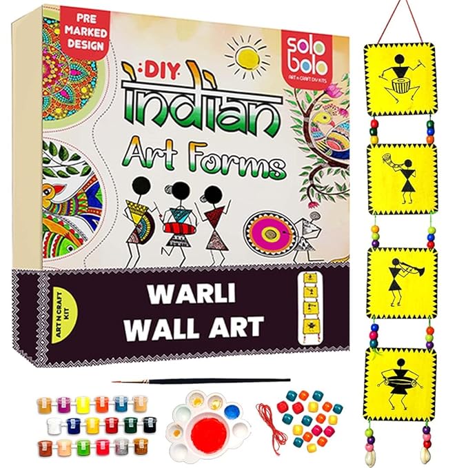 Solobolo Wall Decor for Living Room Warli Wall Hanging Art Kit | Great Home Living Room and Balcony Decor
