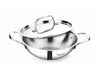 Crystal TriPro Triply Stainless Steel Kadai with Lid - 22 cm - 1400 gms