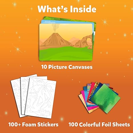 Skillmatics Art & Craft Activity Foil Fun Dinosaurs No Mess Art for Kids Creative Activity
