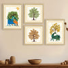 ArtX Paper Gond Art Paintings with Frame Gond-SO4-01 Set of 4