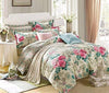 Huesland by Ahmedabad Cotton 144 TC Cotton King Size Bedsheet with 2 Pillow Covers - Beige, Pink, Green