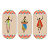 Artvibes African Women Dancing Warli Art Wooden Wall Hanger for Home | Set of 3