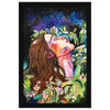 ArtX Paper Watercolor Queen of Flowers Women Framed Wall Art Painting Set of 1