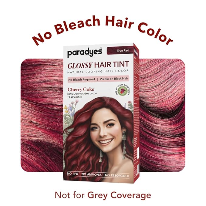 Paradyes No Bleach Cherry Coke Glossy Hair Tint - 160 Gms | 6.6 True Red