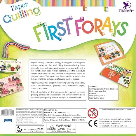 Toykraftt Paper Quilling Craft Diy Art And Craft Kit Greeting Cards Making Kit For Kids