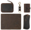 Leather Gift Hamper for Men, Wallet, Travel Organizer, Sunglass Case, Mouse Pad and Key Chain