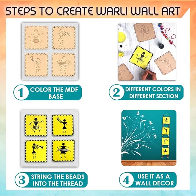 Solobolo Wall Decor for Living Room Warli Wall Hanging Art Kit | Great Home Living Room and Balcony Decor