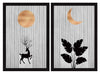 ArtX Paper Boho Aesthetic Wall Decor Paintings with Frame AXII-21-LEF Set Of 2