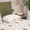 Urban Space Serene Bedsheet for Double Bed 2 Pillow Covers (Colour Floral Moroccan Brown)