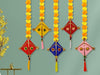 Handmade Artificial Marigold Fluffy Flowers Colorful Woolen Kite Hanging 42 Inches Height Approx