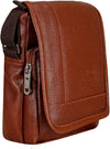 Leather Sling Bag for Men PU Leather Messenger Cross Body Travel Office One Side Chest Shoulder Bag for Men & Women | Tan