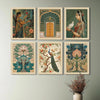 ArtX Paper Rangmala Indian Madhubani Art Paintings with Frame Madhubani-SO6-02 Set of 6