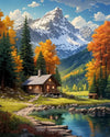Trexee Diy Mountain Paint By Numbers Kit For Adults & Kids Beginner Cabin Adult Paint By Number Kits 40X50 CM Without Frame