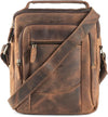 Men's Hunter Leather 11”Inch Multi Pocket Messenger Bags | Brown