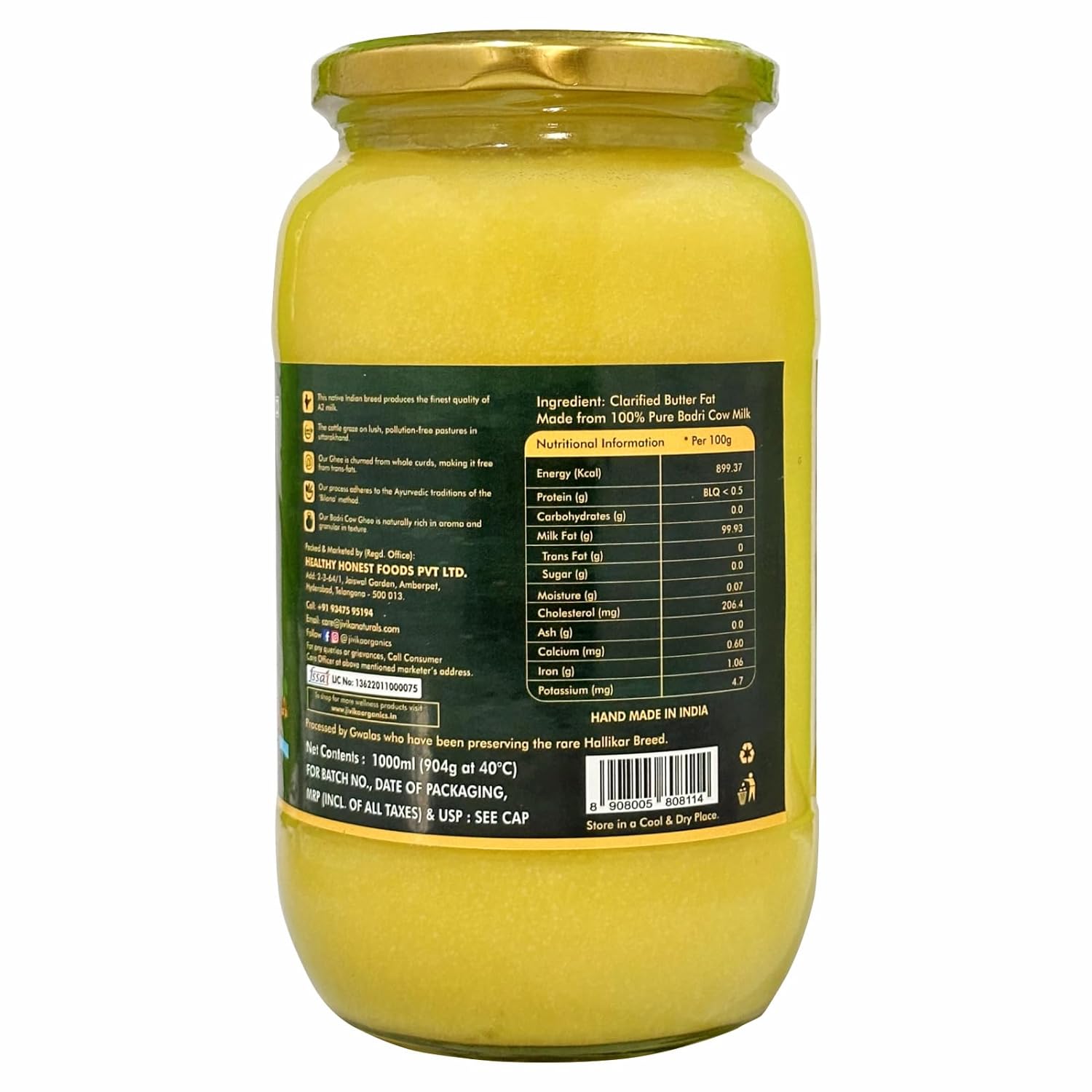 Jivika Naturals Badri Cow Ghee - 1000 ml