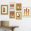 Kotart Gond Art Premium Digital Paintings with Frame Floral Painting Pack of 6 art6