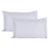 Ahmedabad Cotton Sateen Striped 220TC Cotton Standard 2 Pillow Covers | White