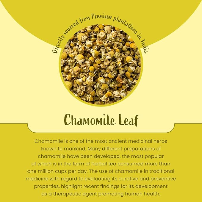 Organic Habits Chamomile Flower Tea 50 Gms | 100% Natural Dried Whole Chamomile Flowers