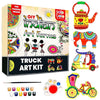 Solobolo Paitning Kit for Kids | Art & Craft Kit for Kids 6-12 | Truck Art Kit | Wood, Brown