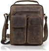 Hunter Leather 11”Inch Multi Pocket Men's Messenger Bags | Coffee Brown