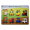 Mini Leaves Wooden Transport Vehicles Puzzles for 3+ 8 Pieces | Early Learning Educational Toys Multicolor