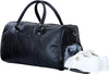 Leather Duffle Bag for Travel with Shoe Compartment for Men and Women | Black Colour