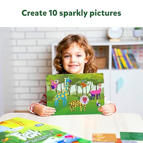 Skillmatics Art & Craft Activity Foil Fun Animals No Mess Art for Kids Creative Activity
