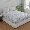Huesland by Ahmedabad Cotton 144 TC Cotton Bedsheets for King Size Bed with 2 Pillow Covers | Grey & White