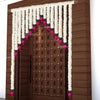 White and Green Gajra with Lotus Buds Torans for Entrance Door Size - 37 Inch