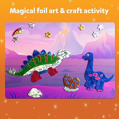 Skillmatics Art & Craft Activity Foil Fun Dinosaurs No Mess Art for Kids Creative Activity